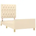 Cadre de lit avec tête de lit Crème 80x200 cm Tissu