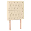 Cadre de lit avec tête de lit Crème 80x200 cm Tissu
