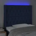 Tête de lit à LED Bleu 103x16x118/128 cm Tissu