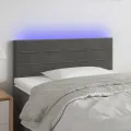 Tête de lit à LED Gris foncé 100x5x78/88 cm Velours