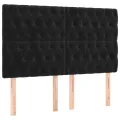 cadre de lit matelas et LED Noir 140x200 cm Velours