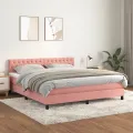 cadre de lit avec matelas Rose 180x200 cm Velours