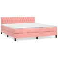 cadre de lit avec matelas Rose 180x200 cm Velours
