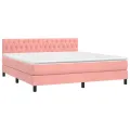 cadre de lit avec matelas Rose 180x200 cm Velours