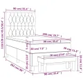 cadre de lit avec matelas Rose 90x200 cm Velours