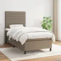 cadre de lit avec matelas Taupe 80x200 cm Tissu