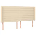 Tête de lit avec oreilles Crème 163x16x118/128 cm Tissu