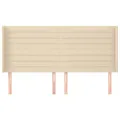 Tête de lit avec oreilles Crème 163x16x118/128 cm Tissu
