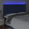 Tête de lit à LED Bleu 160x5x118/128 cm Tissu