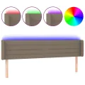 Tête de lit à LED Taupe 163x16x78/88 cm Tissu