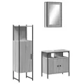 Ensemble de meubles de salle de bain 3 pcs Sonoma gris
