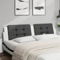 Coussin de tête de lit noir et blanc 200 cm similicuir
