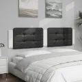 Coussin de tête de lit noir et blanc 200 cm similicuir