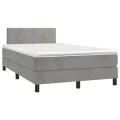cadre de lit avec matelas LED gris clair 120x190 cm