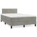 cadre de lit avec matelas LED gris clair 120x190 cm