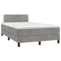 cadre de lit avec matelas LED gris clair 120x190 cm