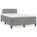 cadre de lit avec matelas LED gris clair 120x190 cm