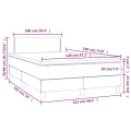 cadre de lit avec matelas LED gris clair 120x190 cm