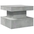 Table basse avec lumières LED gris béton 50x50x40 cm