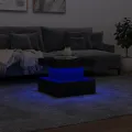 Table basse avec lumières LED noir 50x50x40 cm