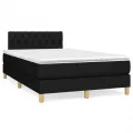 cadre de lit matelas et LED noir 120x190 cm tissu