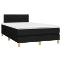 cadre de lit matelas et LED noir 120x190 cm tissu
