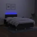 cadre de lit matelas et LED noir 120x190 cm tissu
