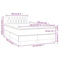 cadre de lit matelas et LED noir 120x190 cm tissu