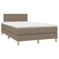 cadre de lit avec matelas LED Taupe 120x200 cm Tissu