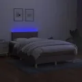 cadre de lit avec matelas LED Taupe 120x200 cm Tissu
