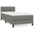 cadre de lit avec matelas Gris foncé 100x200cm Tissu