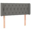 Tête de lit avec oreilles Gris foncé 103x16x78/88 cm Tissu