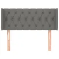 Tête de lit avec oreilles Gris foncé 103x16x78/88 cm Tissu