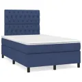 cadre de lit avec matelas Bleu 120x200 cm Tissu