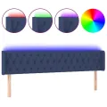 Tête de lit à LED Bleu 203x16x78/88 cm Tissu