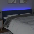 Tête de lit à LED Bleu 203x16x78/88 cm Tissu