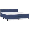 cadre de lit avec matelas Bleu 200x200 cm Tissu
