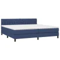 cadre de lit avec matelas Bleu 200x200 cm Tissu