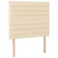 cadre de lit et matelas et LED Crème 80x200 cm Tissu