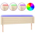 Tête de lit à LED Crème 163x16x78/88 cm Tissu