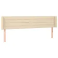 Tête de lit à LED Crème 163x16x78/88 cm Tissu