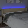 Tête de lit à LED Crème 163x16x78/88 cm Tissu