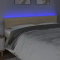 Tête de lit à LED Crème 160x5x78/88 cm Tissu