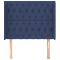 Tête de lit avec oreilles Bleu 103x16x118/128 cm Tissu