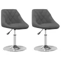 Chaises pivotantes à manger lot de 2 Gris foncé Velours