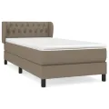 cadre de lit avec matelas Taupe 90x190 cm Tissu