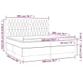 cadre de lit et matelas et LED Bleu 200x200 cm Tissu
