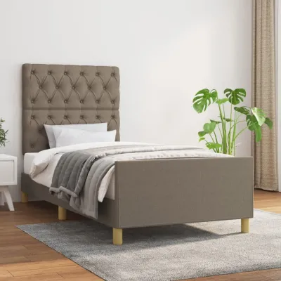Cadre de lit avec tête de lit Taupe 80x200 cm Tissu