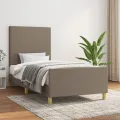 Cadre de lit avec tête de lit Taupe 80x200 cm Tissu