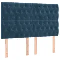 Cadre de lit avec tête de lit Bleu foncé 140x190 cm Velours